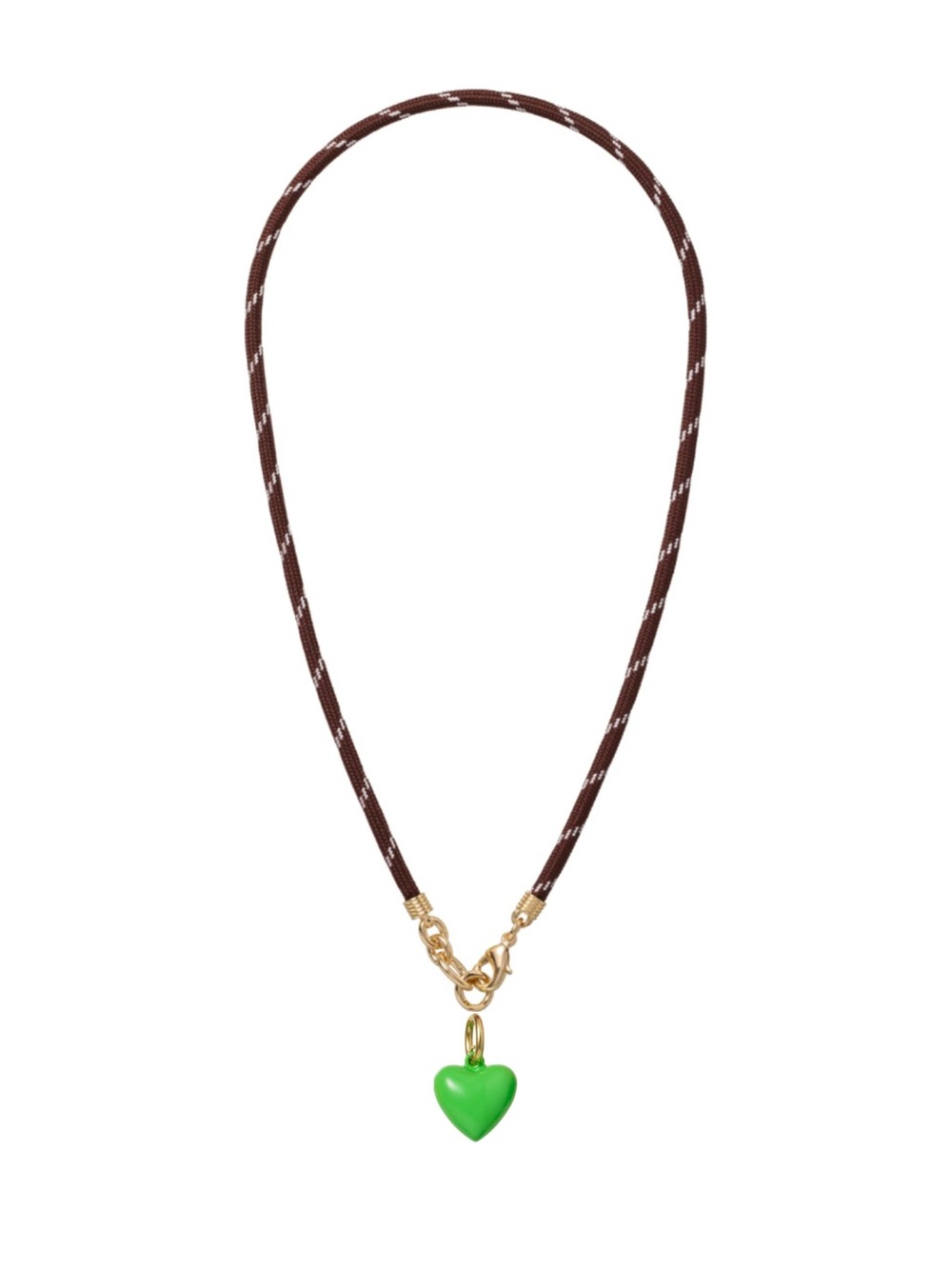 Roxanne Assoulin The Happy Cord
Charm Necklace Brown Cord Green Apple Charm